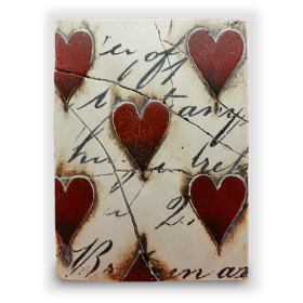 Red Hearts With Script